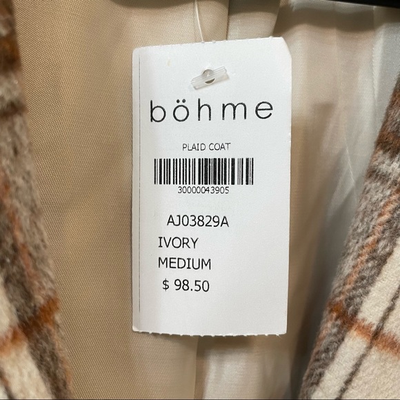 NWT! Böhme Fall Plaid Coat - Picture 2 of 5